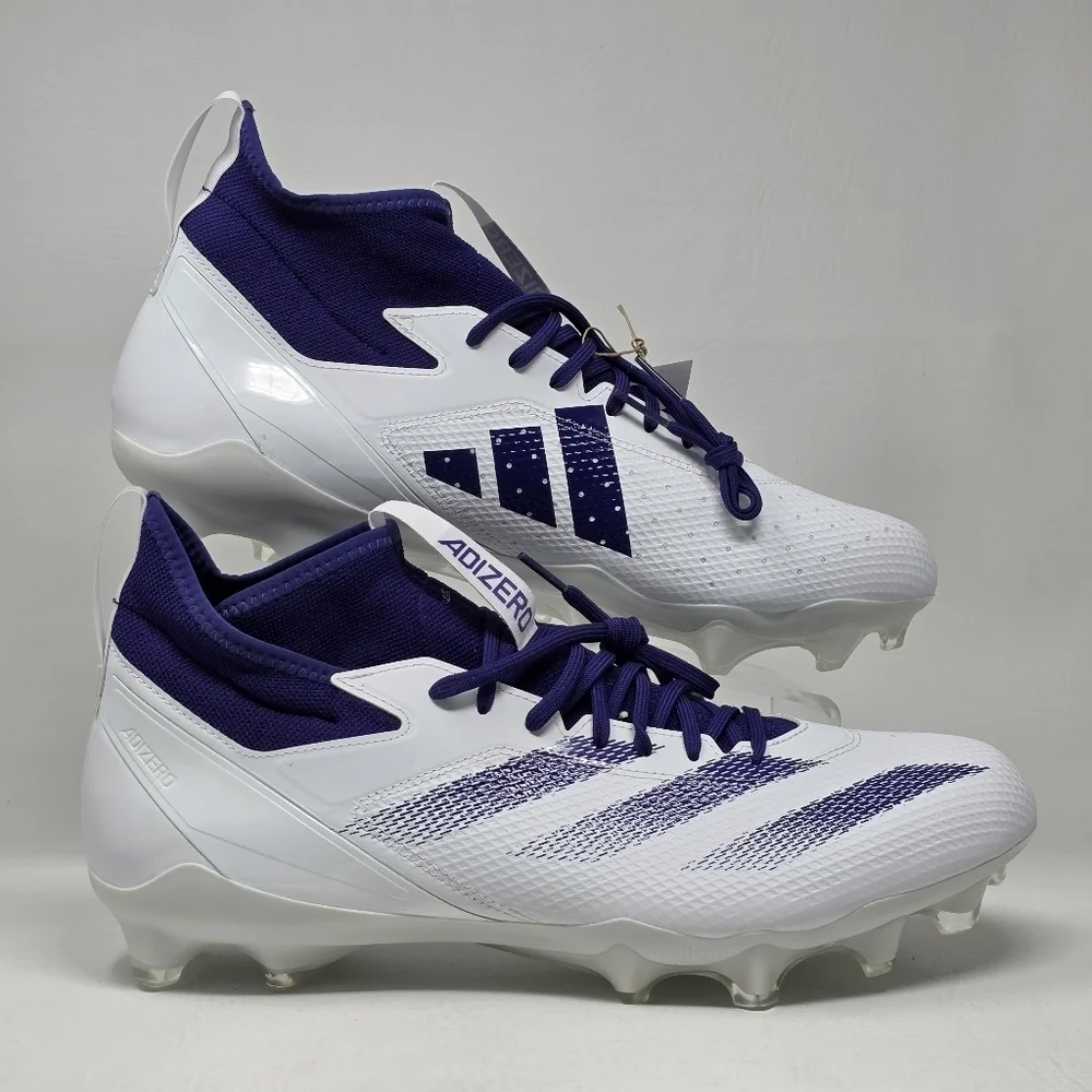 adidas adizero Impact Football Cleats Team Purple White IF2480 Men’s Size 16 New